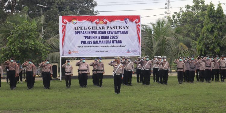 Polres Halmahera Utara Gelar Apel Operasi Patuh Kie Raha 2025