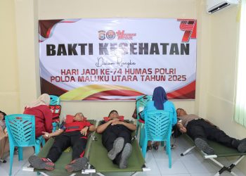 Peduli Sesama, Bidhumas Polda Malut Warnai Hari Jadi ke-74 Humas Polri dengan Donor Darah