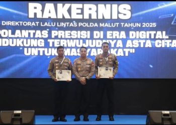 Satlantas Polres Kepulauan Sula Raih Peringkat 1 Penginputan Data Kecelakaan Lalu Lintas Tingkat Polda Maluku Utara